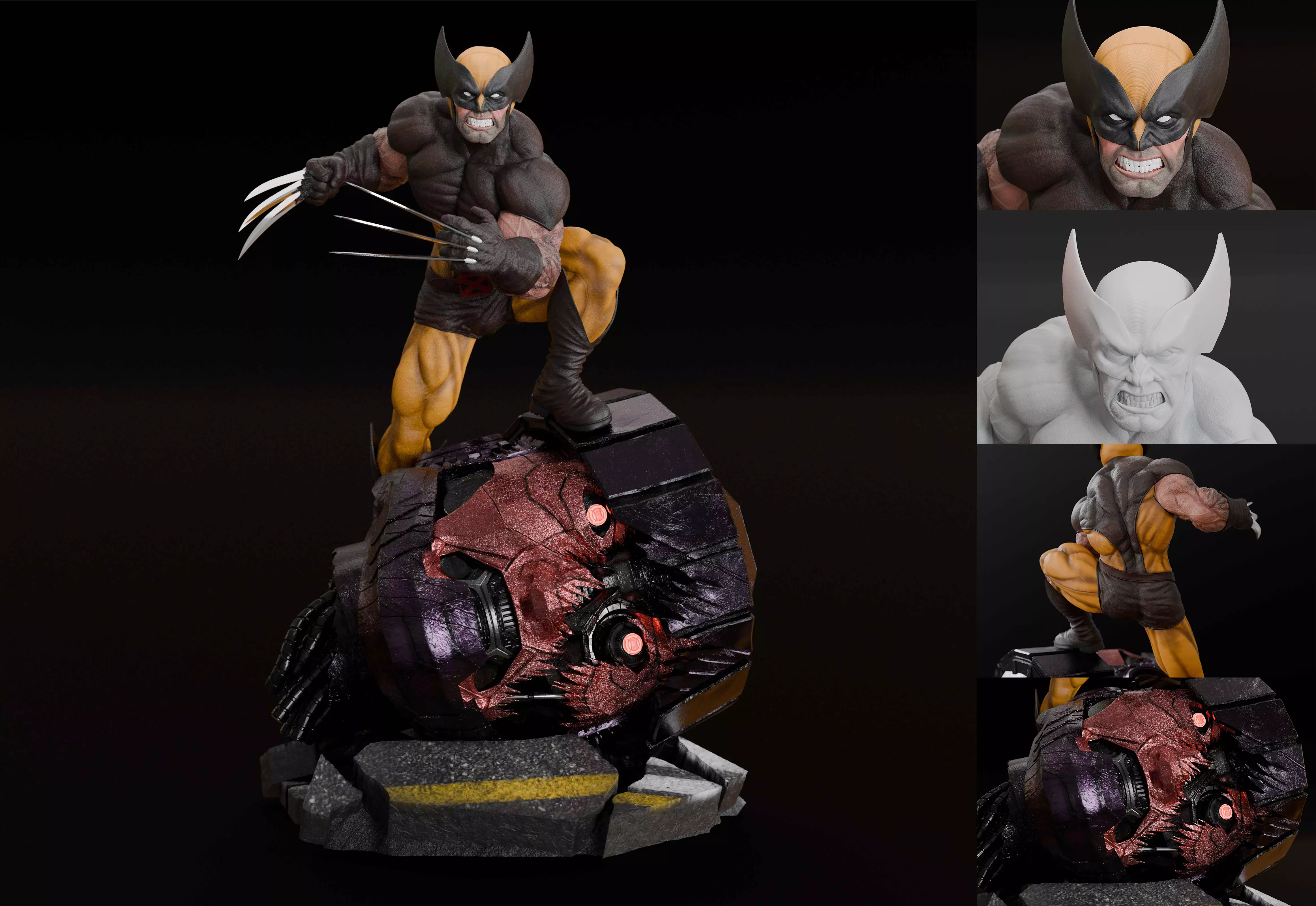 Wolverine 3D Printable Statue STL - Classic Version 3D print model