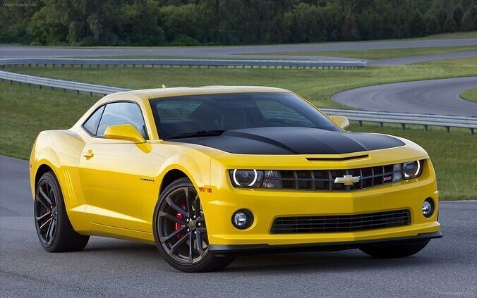 Power on the Track Chevrolet Camaro SS in Yellow 3D print model