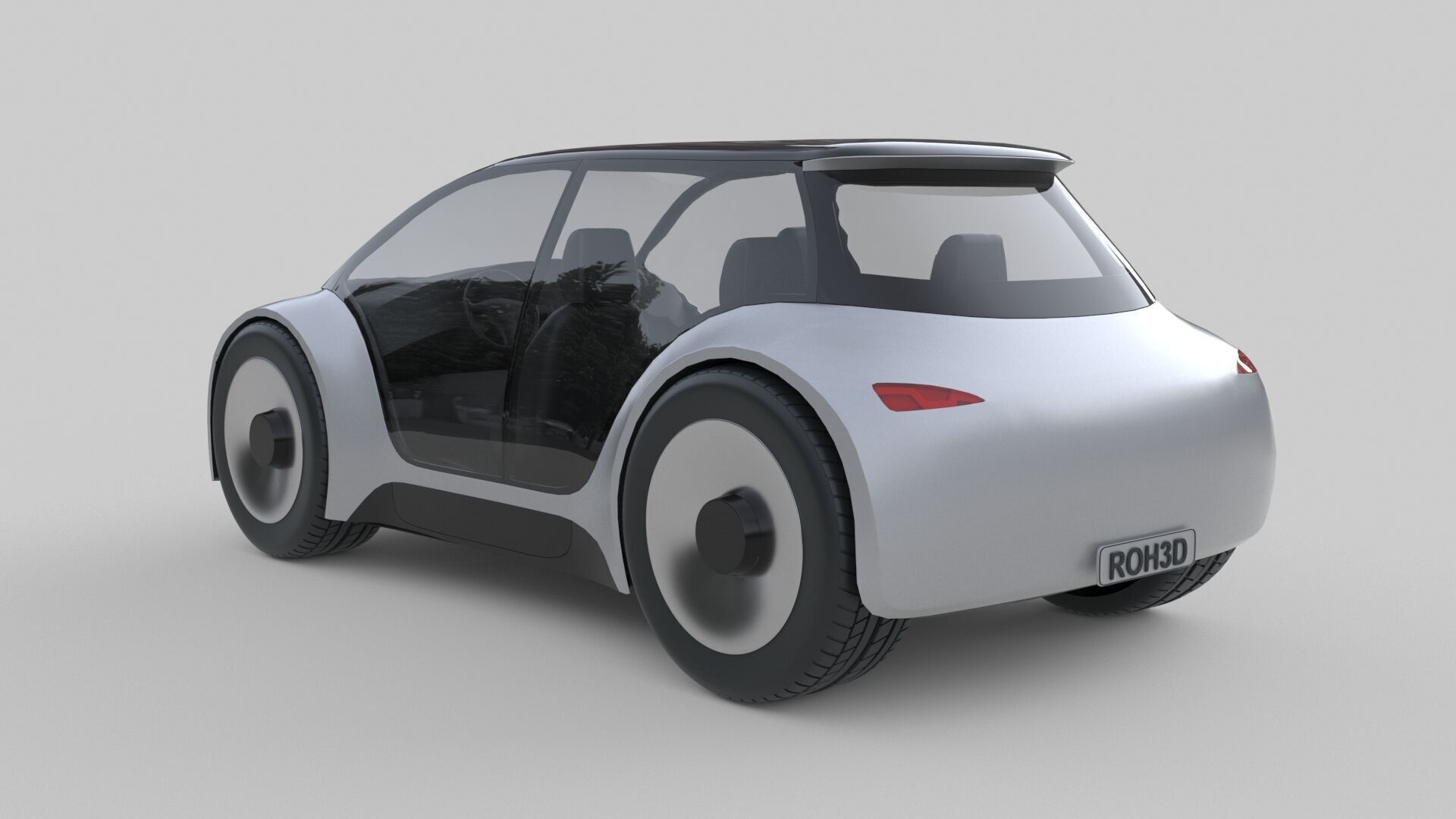 Compact Futuristic Utility EV 3D model_2