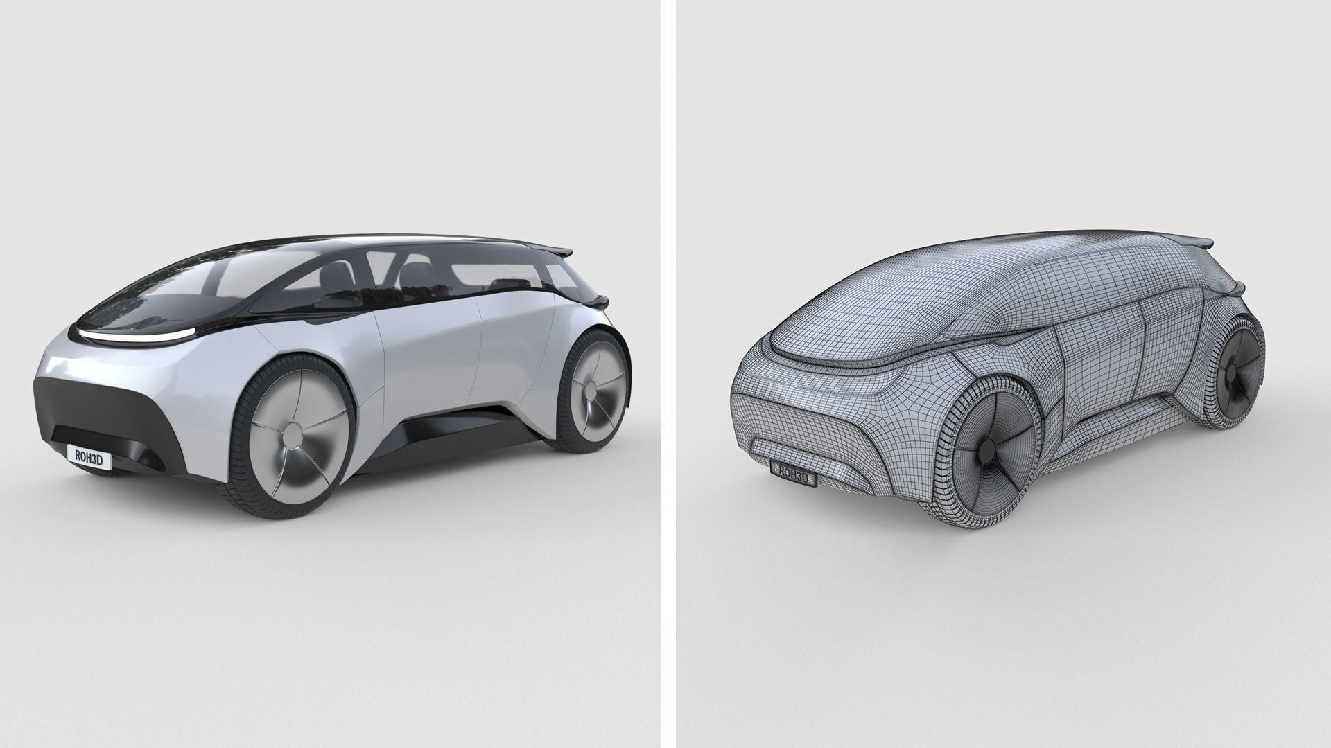 Futuristic Urban Minivan 3D model_1