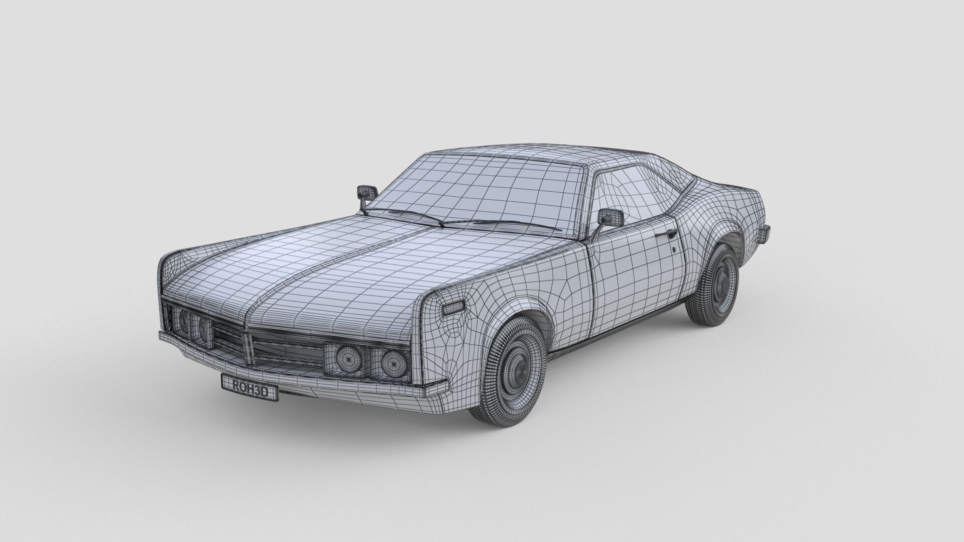 Generic Muscle Car America 1970 3D model_6