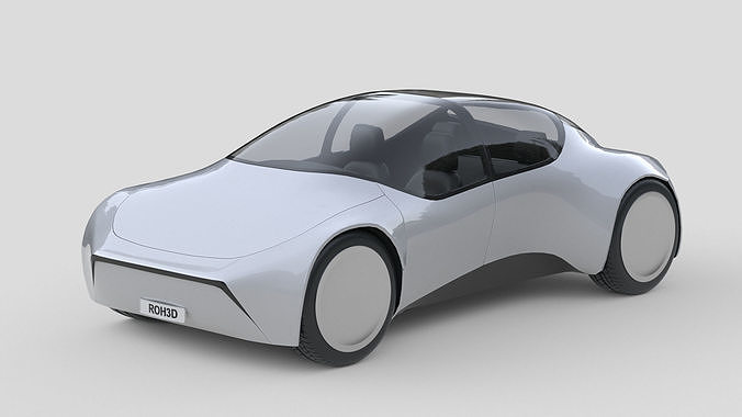 Retro-Futuristic Compact Car 3D model