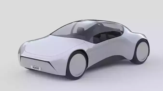 Retro-Futuristic Compact Car 3D model Retro-Futuristic Compact Car 3D model