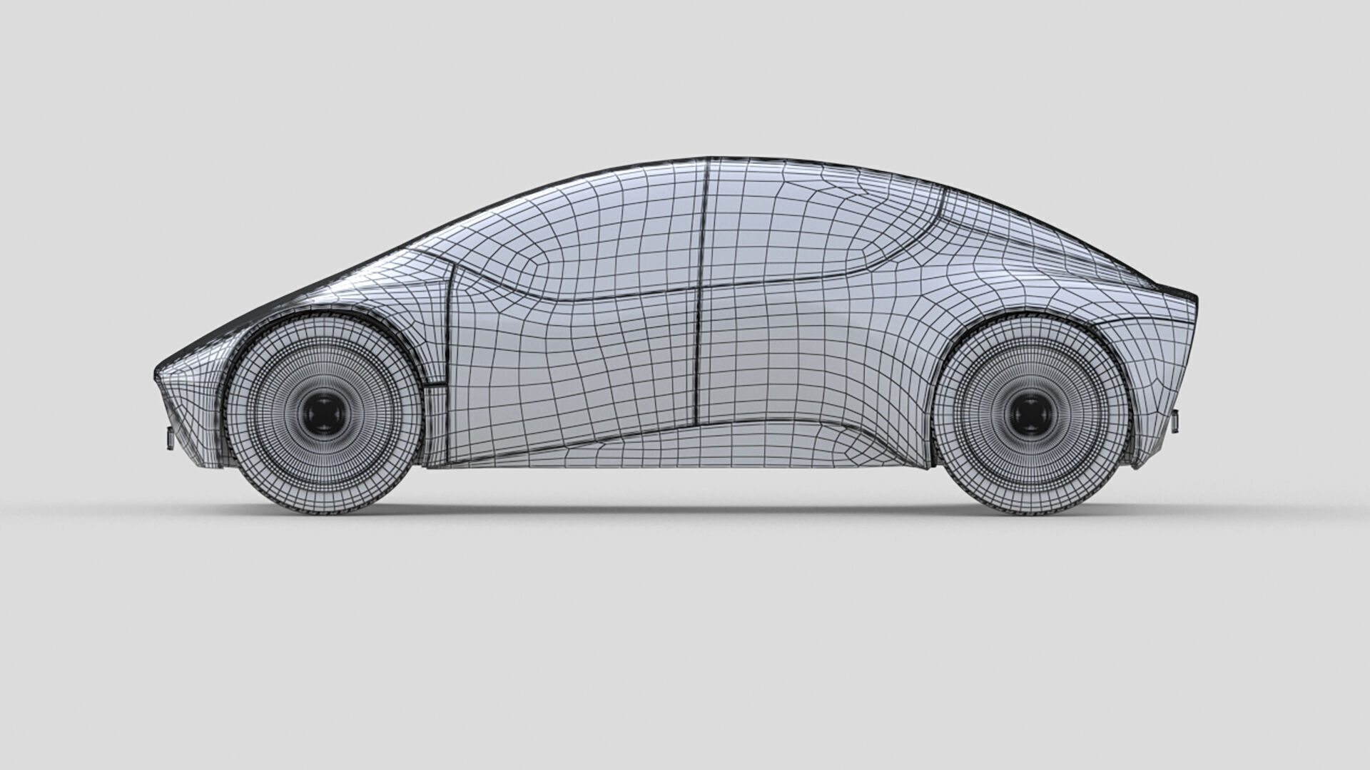 Retro-Futuristic Compact Car 3D model_8