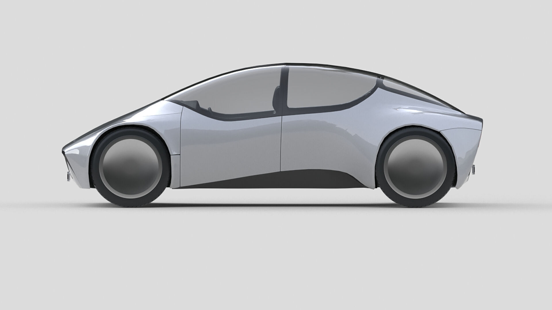 Retro-Futuristic Compact Car 3D model_4