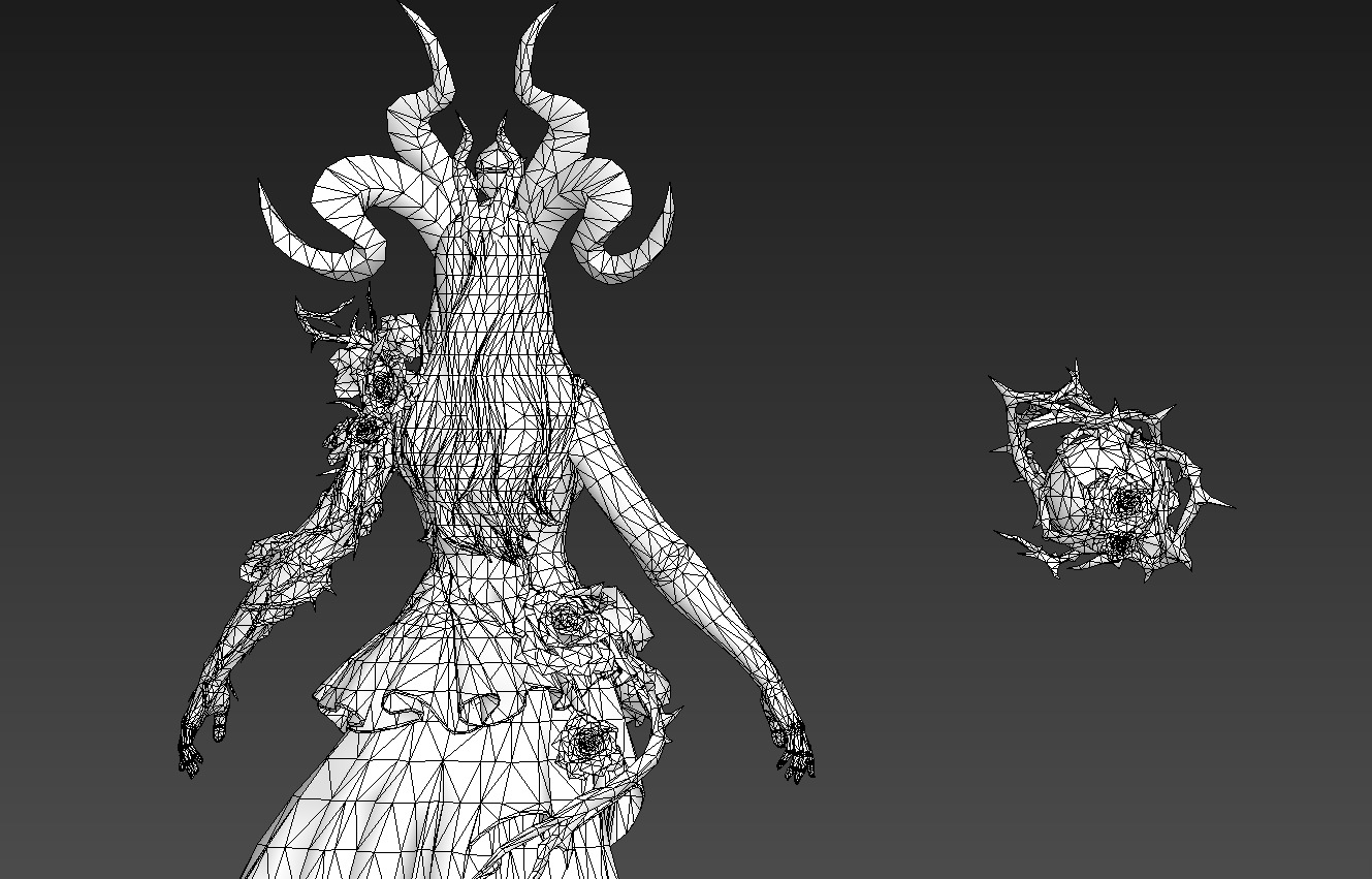 Demon bride Low-poly 3D model_13
