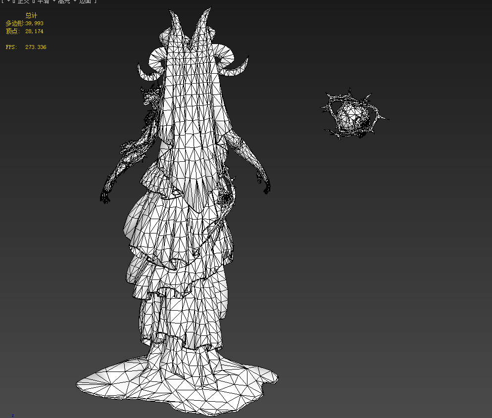 Demon bride Low-poly 3D model_7