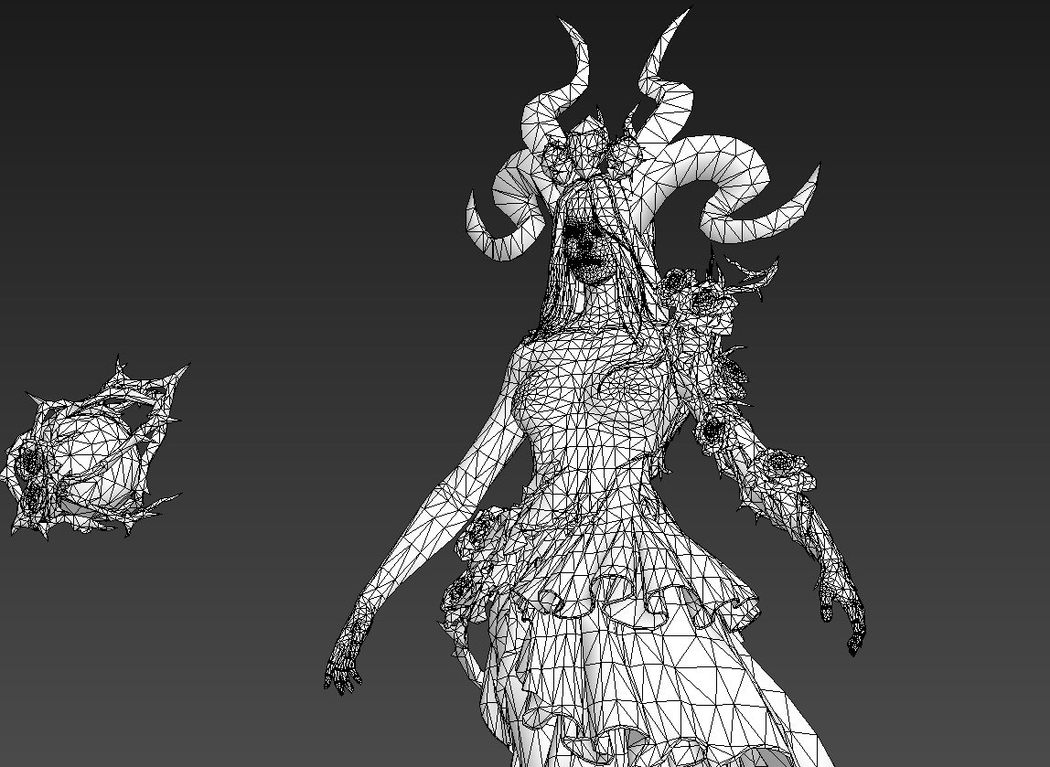 Demon bride Low-poly 3D model_6