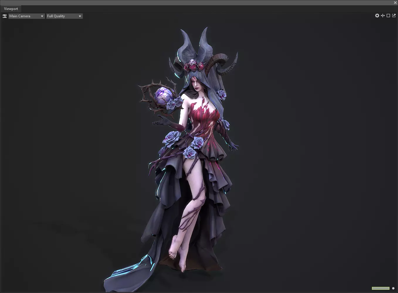 Demon bride Low-poly 3D model_0