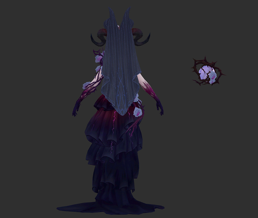 Demon bride Low-poly 3D model_19