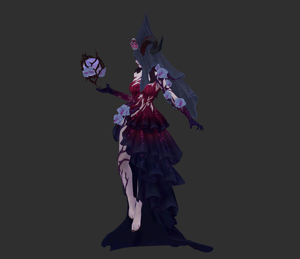 Demon bride Low-poly 3D model_25