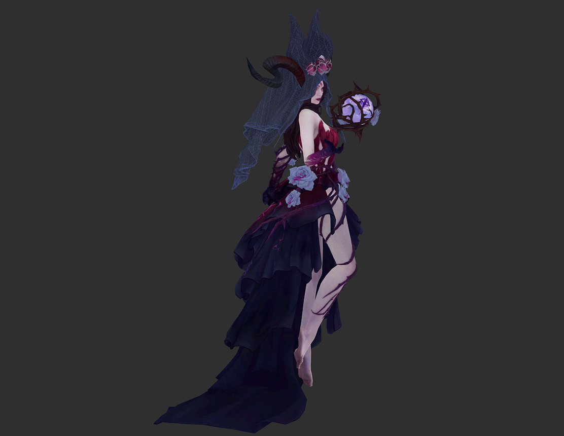 Demon bride Low-poly 3D model_16