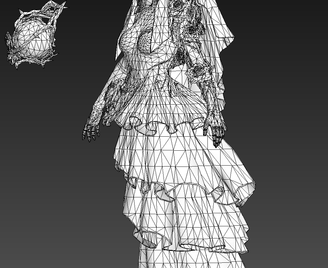 Demon bride Low-poly 3D model_26