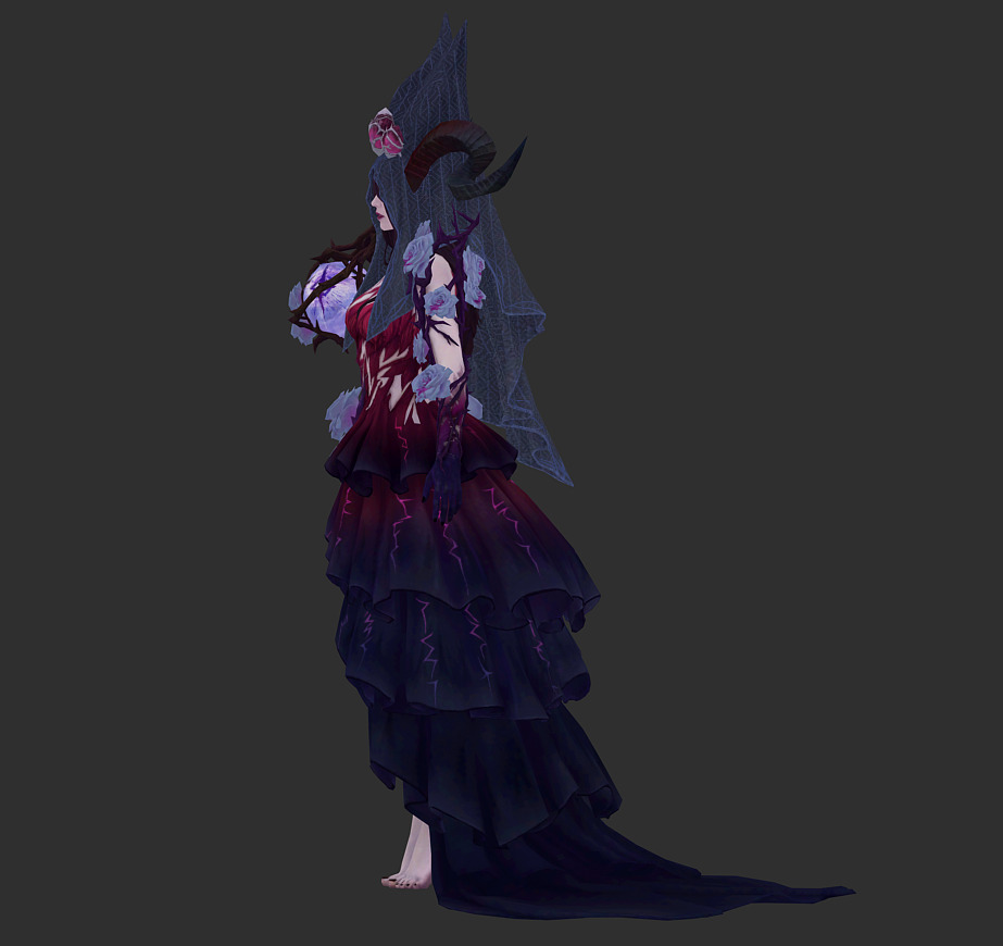 Demon bride Low-poly 3D model_29