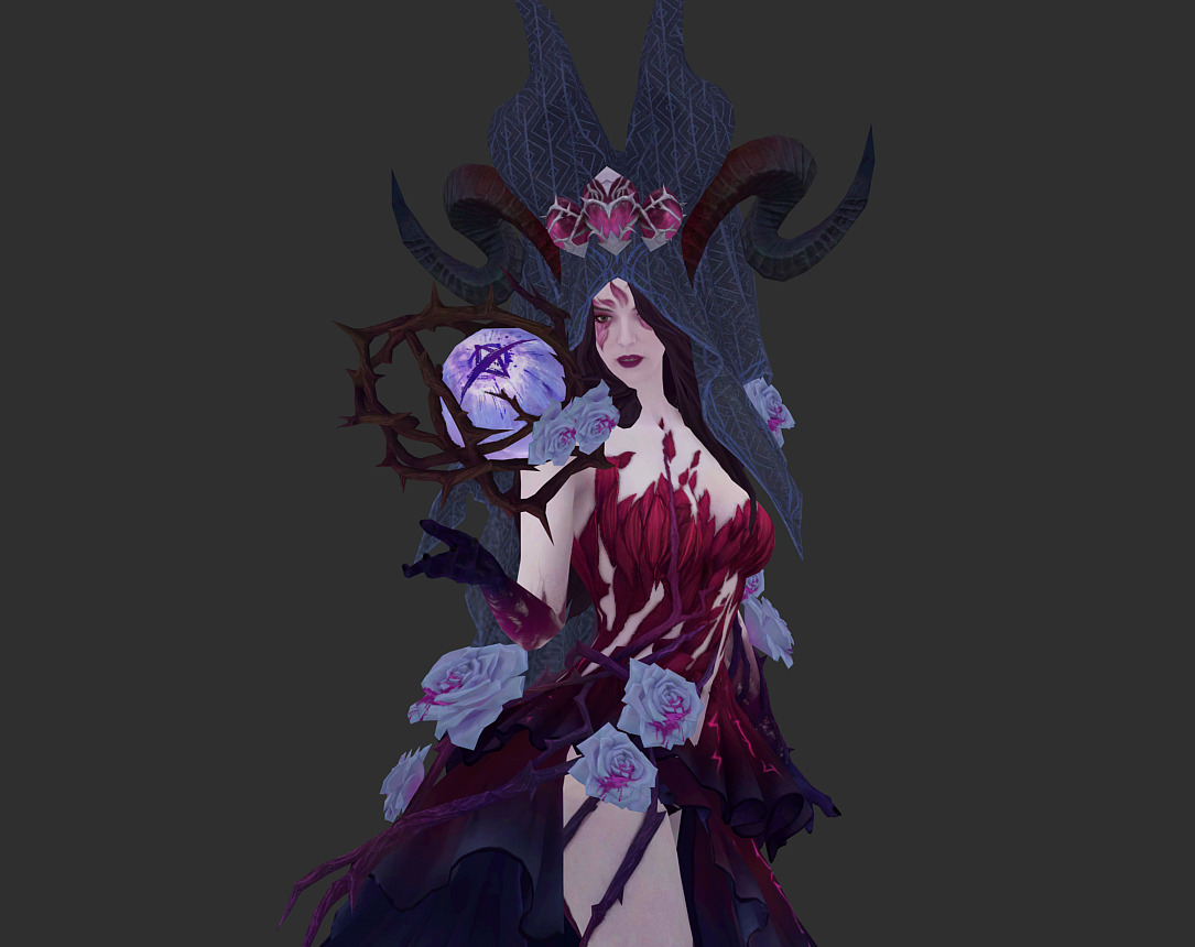 Demon bride Low-poly 3D model_10
