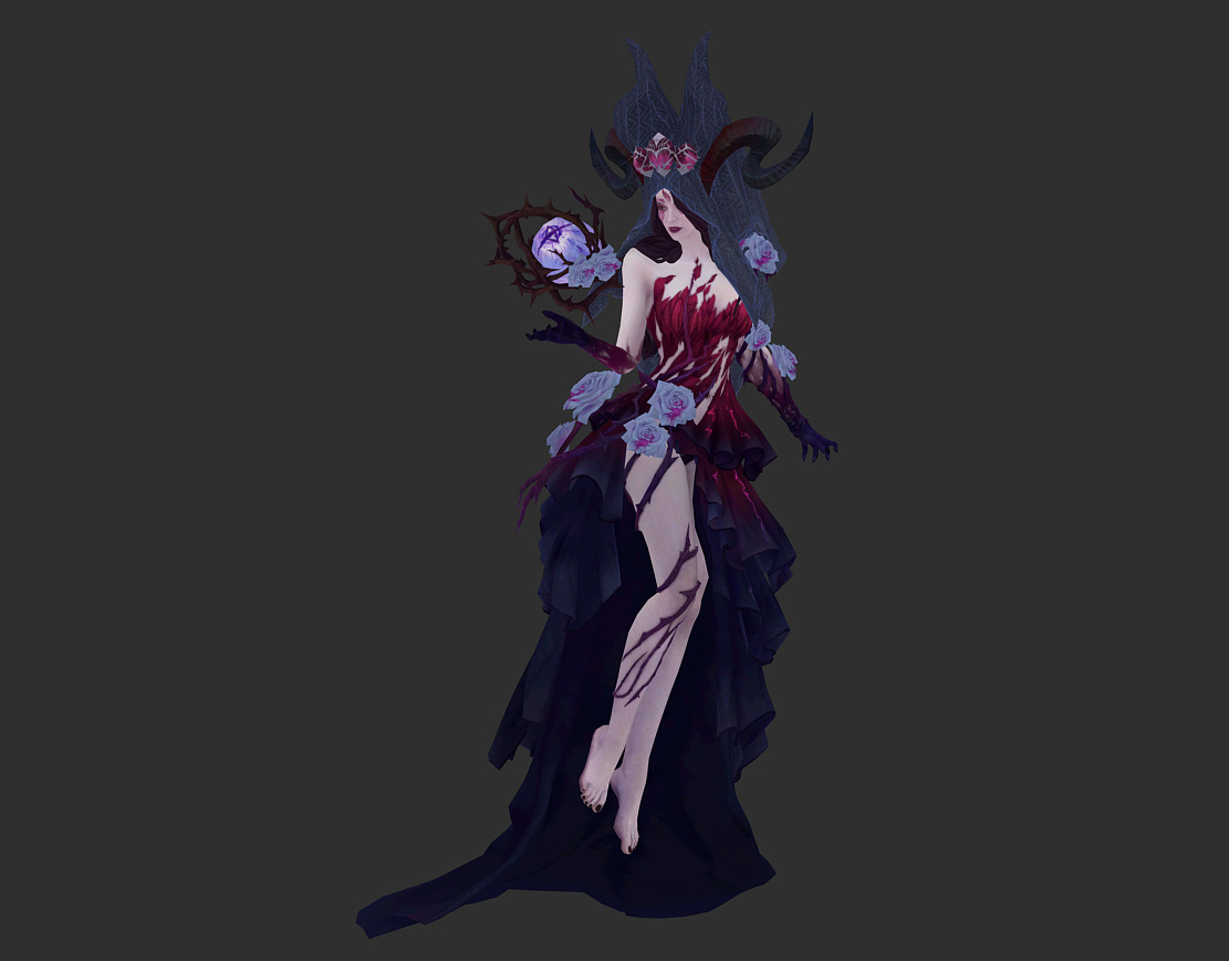 Demon bride Low-poly 3D model_4