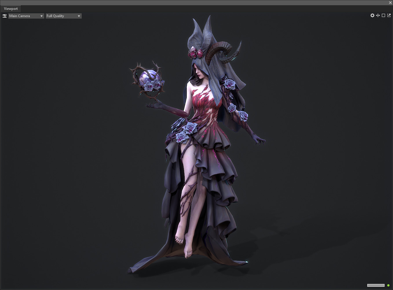 Demon bride Low-poly 3D model_8