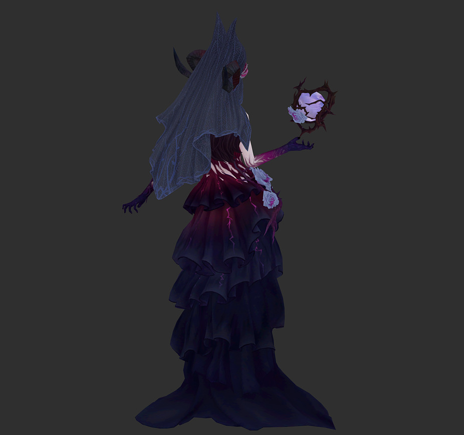 Demon bride Low-poly 3D model_3