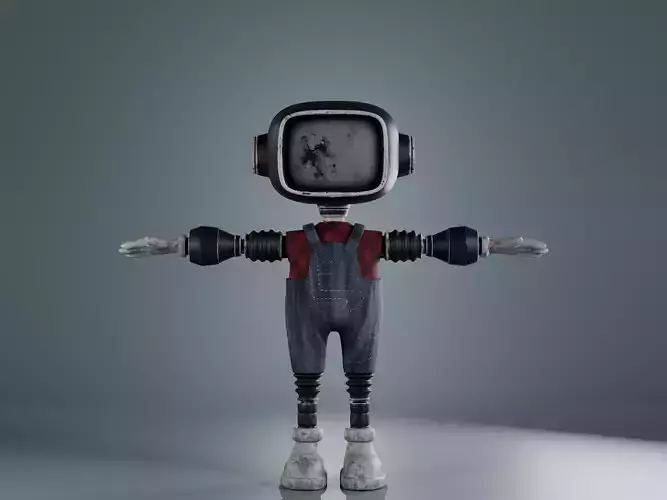 TV Head Robot Character