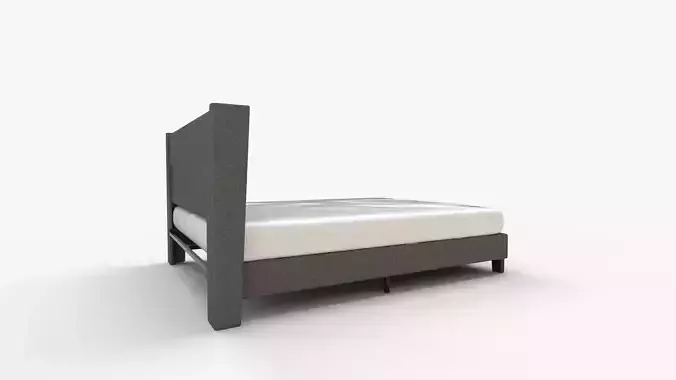 Queen Size Bed Frame Linen Vertical Channel Tufted Headboard