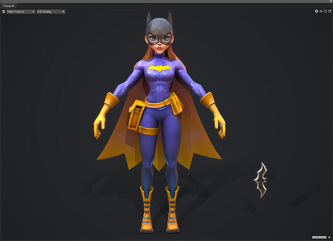 Stylized Marvel Comics Batgirl Low-poly 3D model