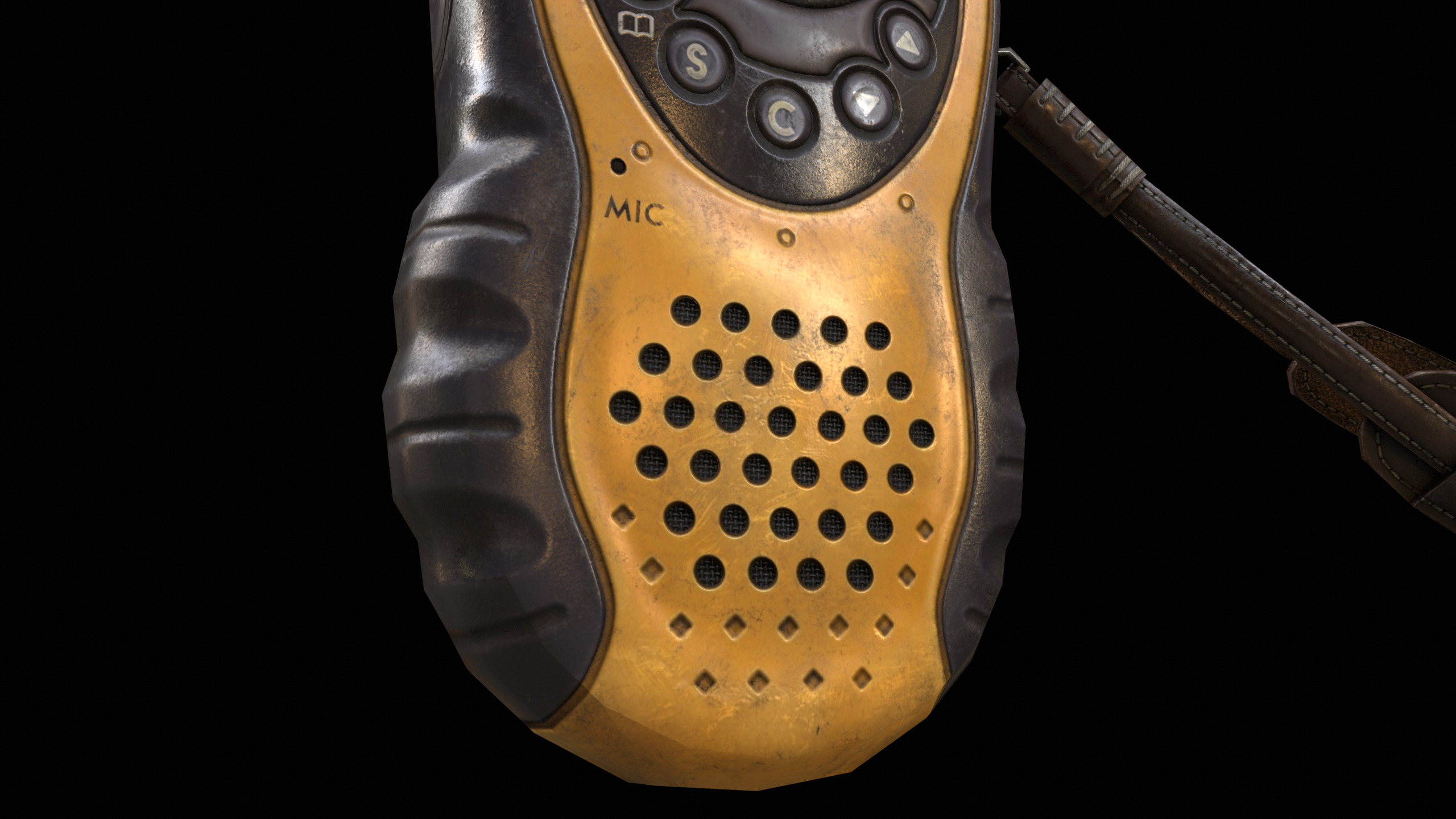 Walkie Talkie Yellow PBR Low-poly 3D model_5