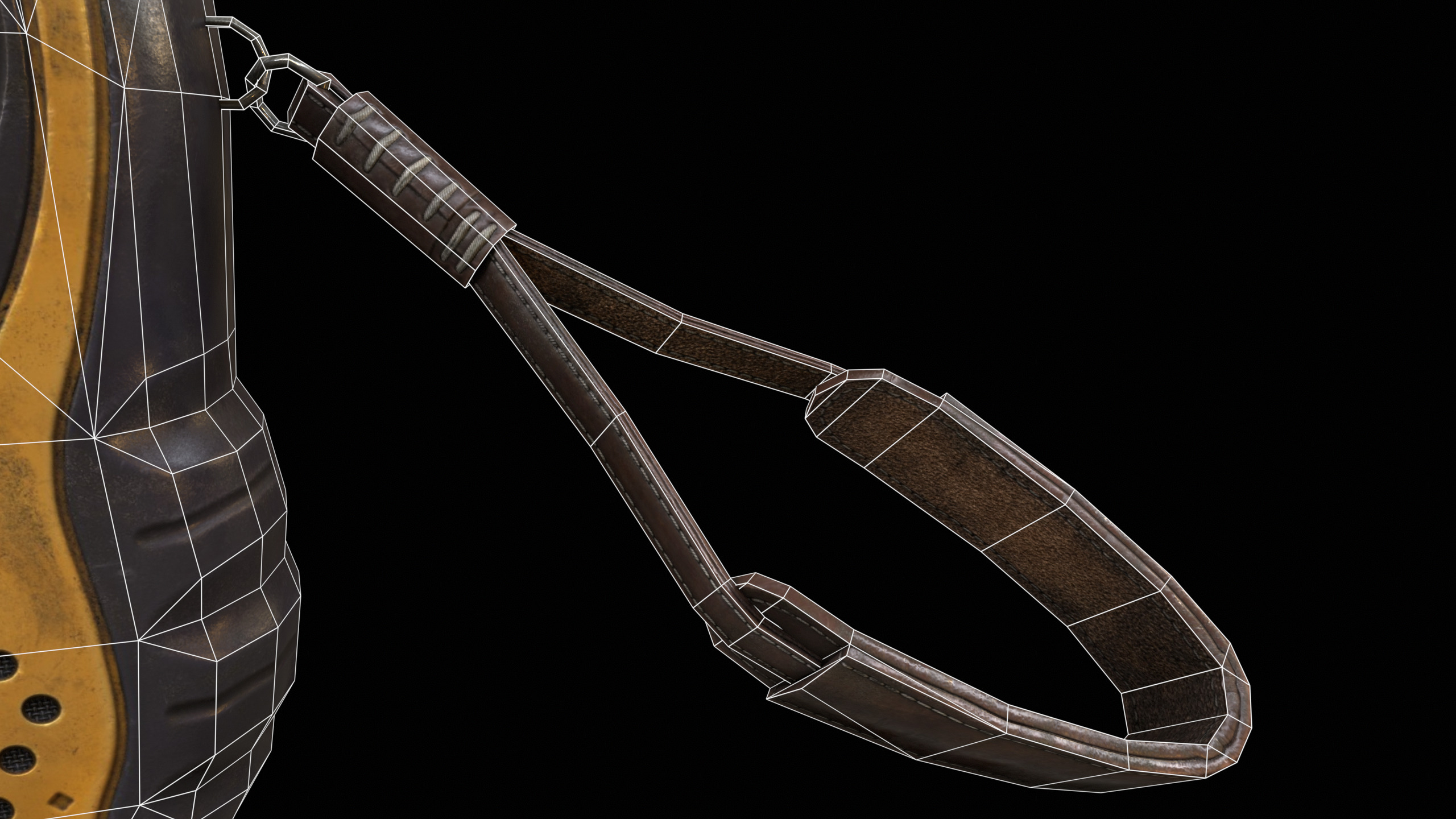 Walkie Talkie Yellow PBR Low-poly 3D model_16