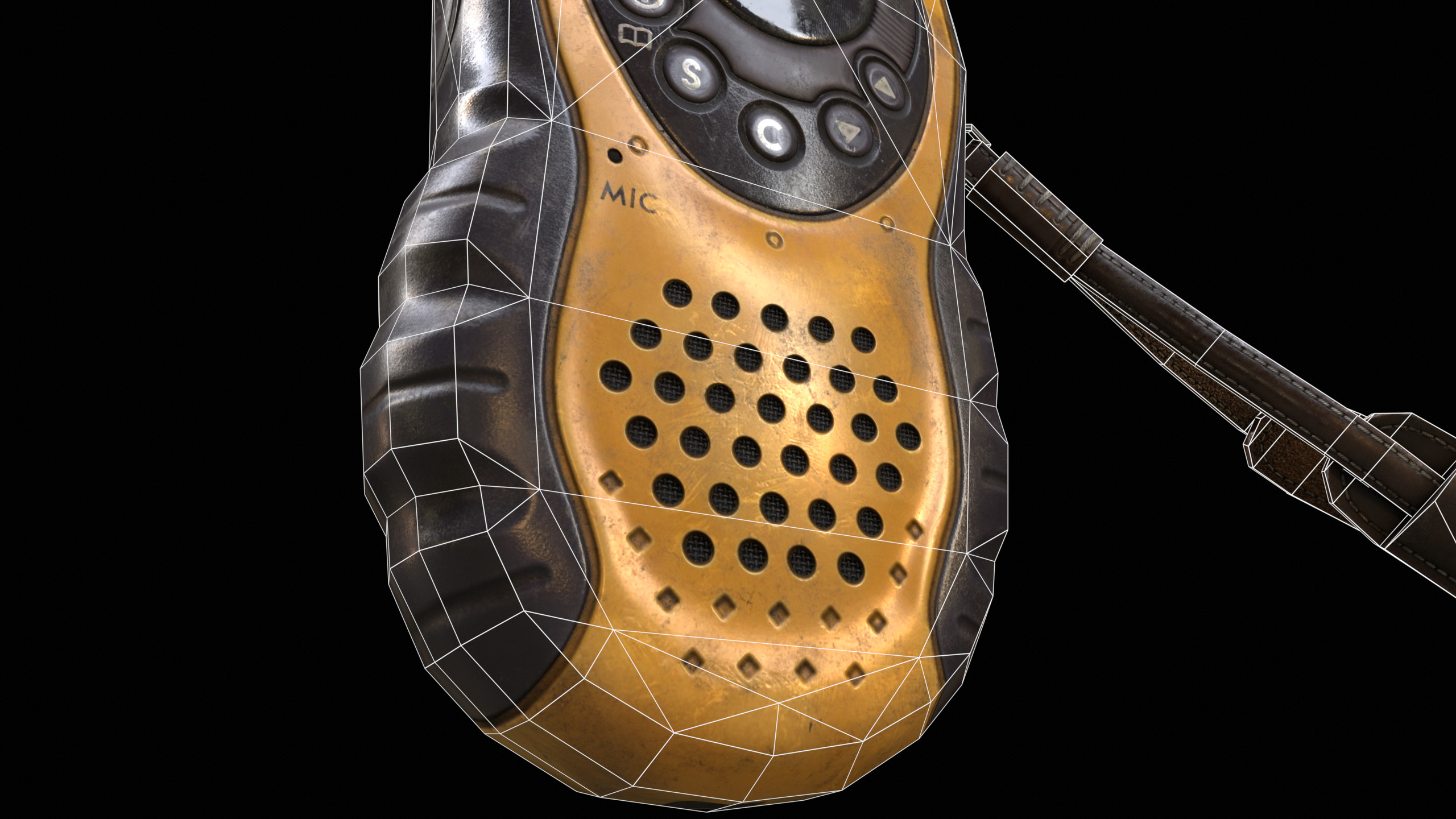 Walkie Talkie Yellow PBR Low-poly 3D model_15