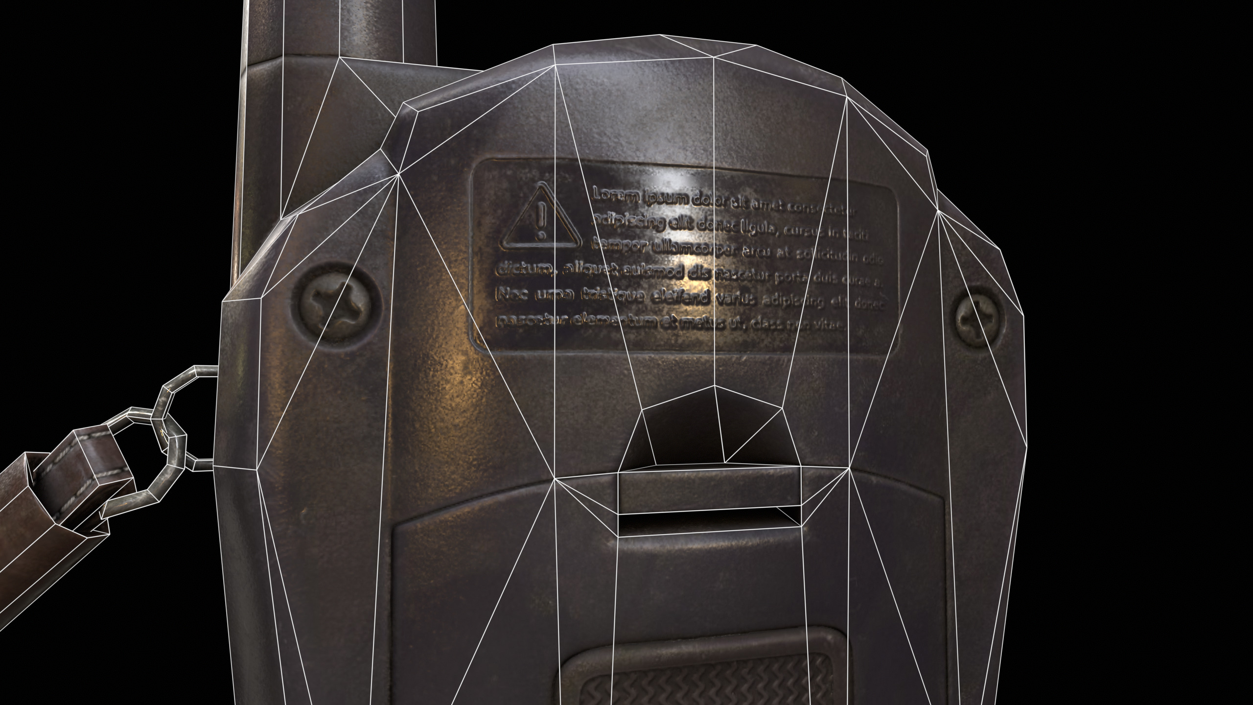 Walkie Talkie Yellow PBR Low-poly 3D model_13