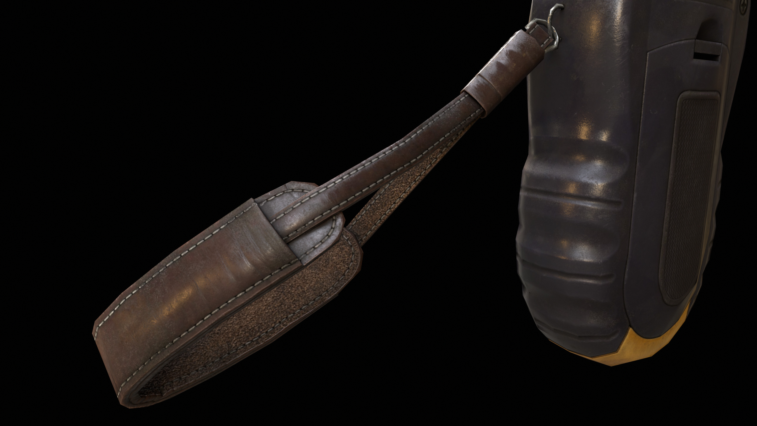 Walkie Talkie Yellow PBR Low-poly 3D model_7