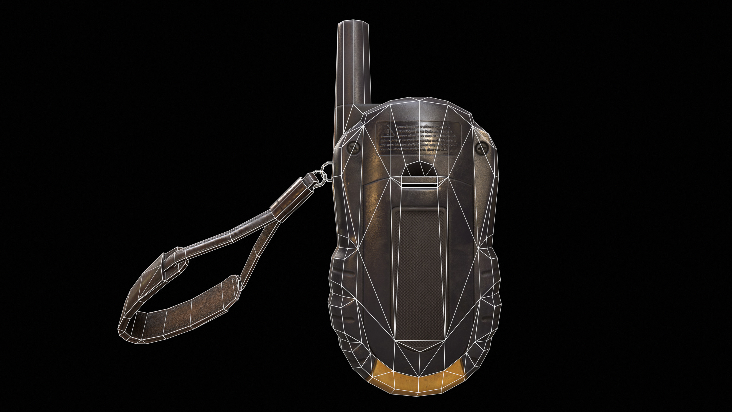 Walkie Talkie Yellow PBR Low-poly 3D model_12