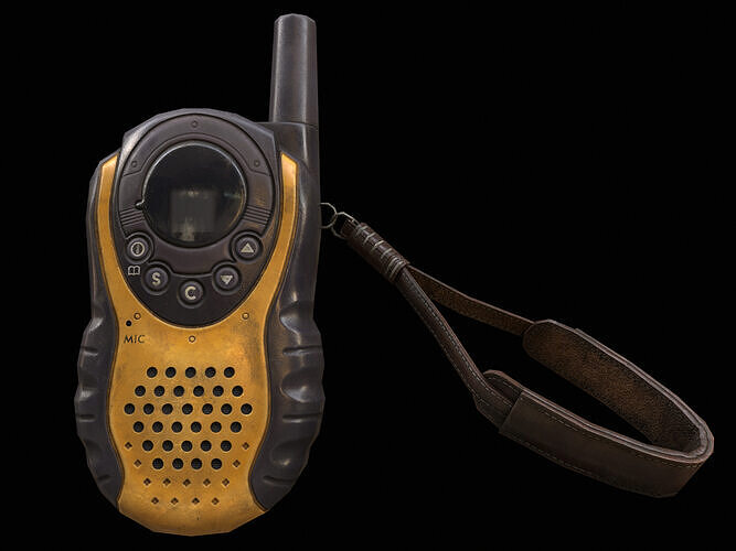 Walkie Talkie Yellow PBR Low-poly 3D model