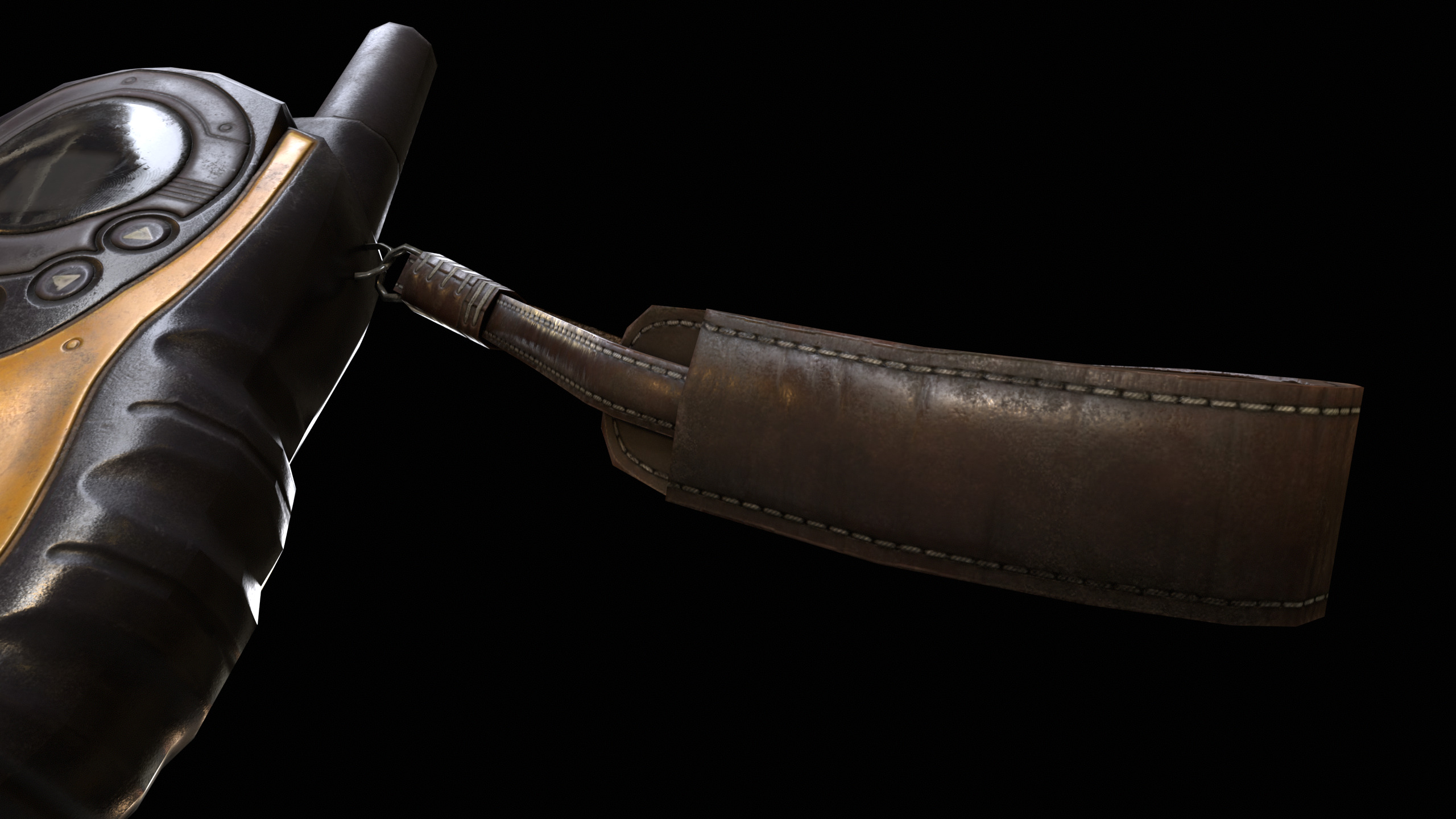 Walkie Talkie Yellow PBR Low-poly 3D model_8