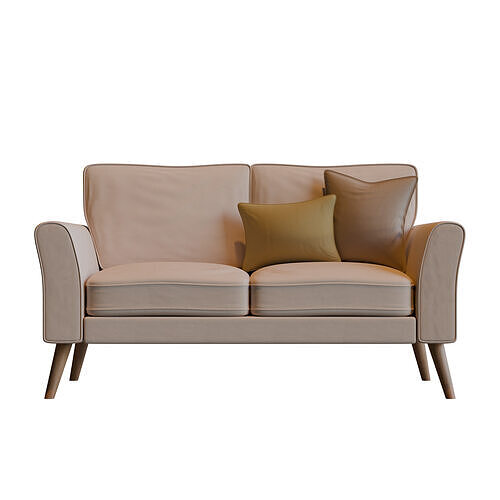 Beige Two Seater Sofa 3D model