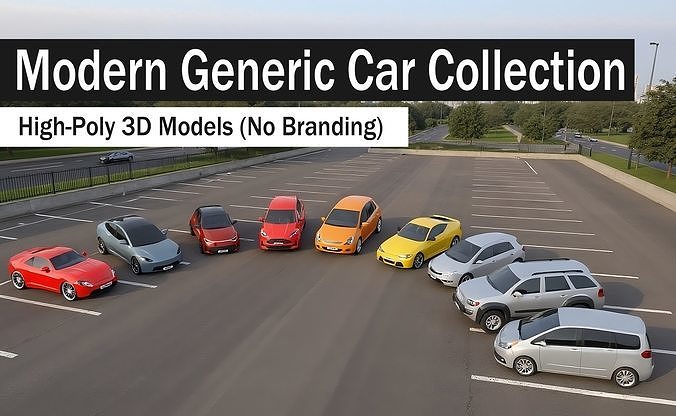 Modern Generic Car Collection High-Poly 3D Models 