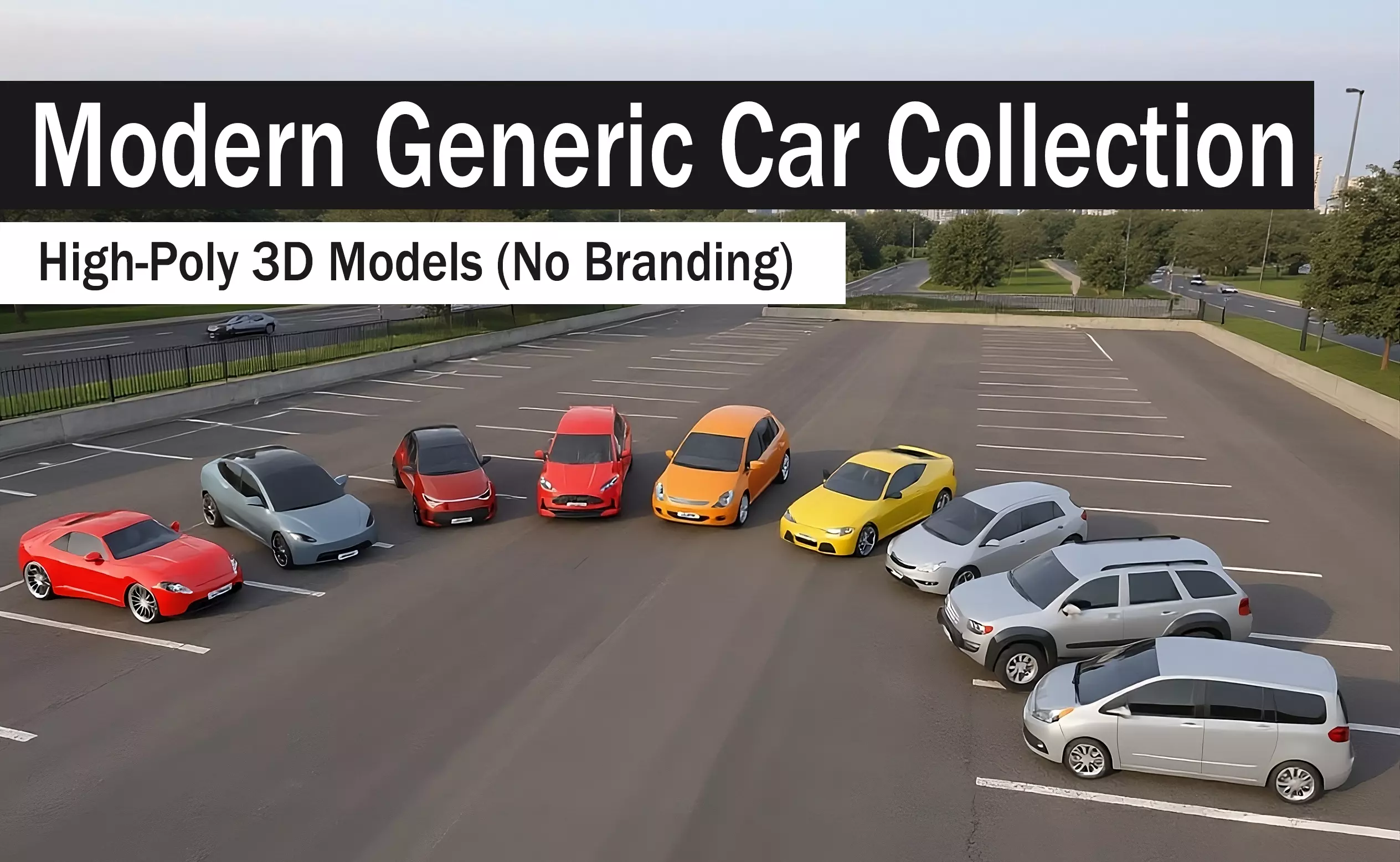 Modern Generic Car Collection High-Poly 3D Models _0