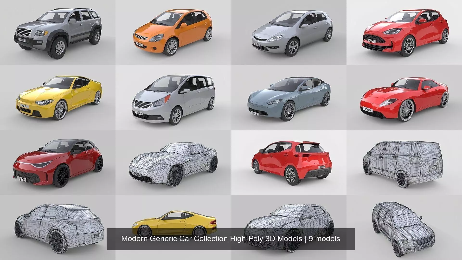 Modern Generic Car Collection High-Poly 3D Models _1