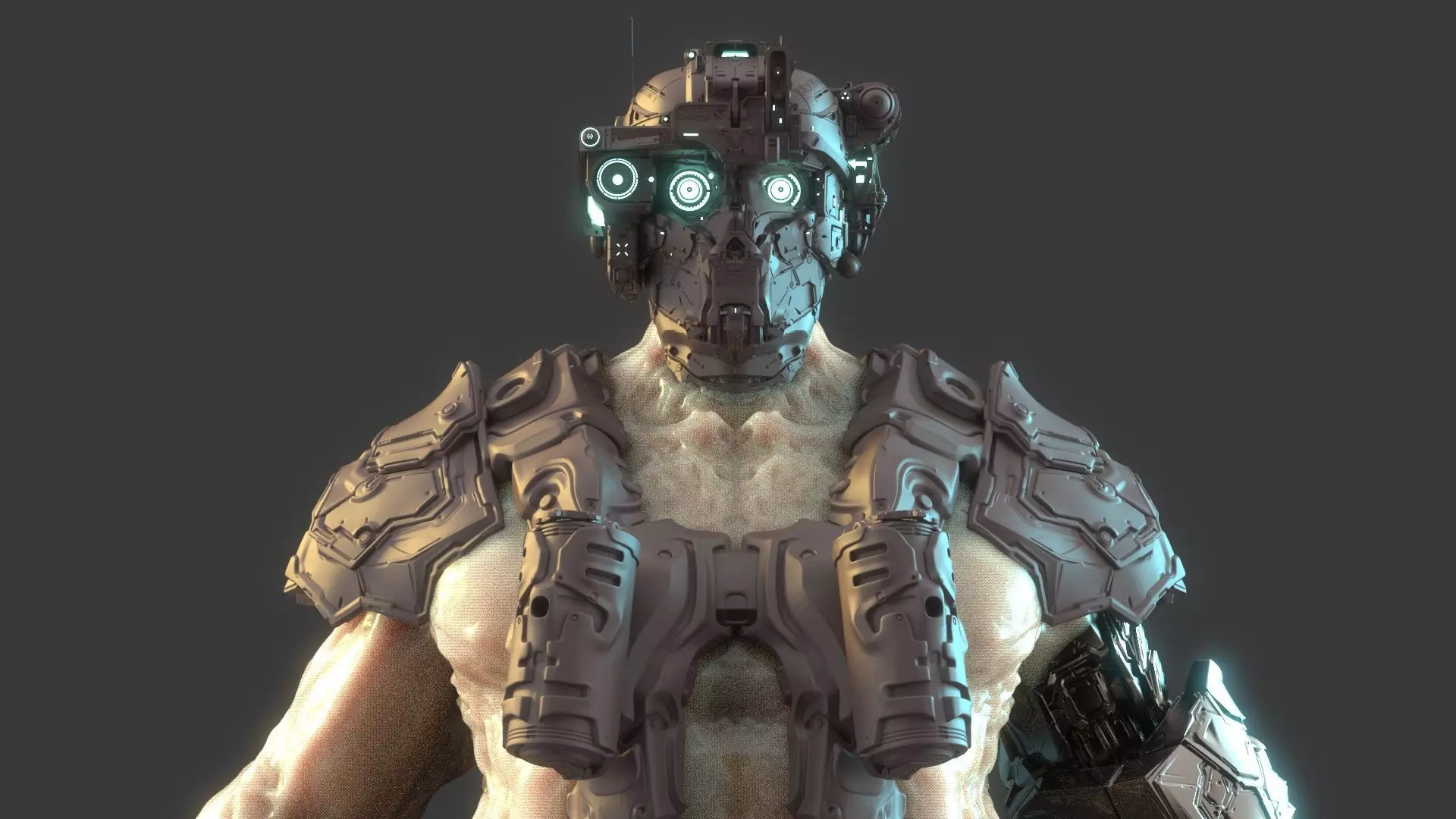 Cyborg Warrior 3D model_0