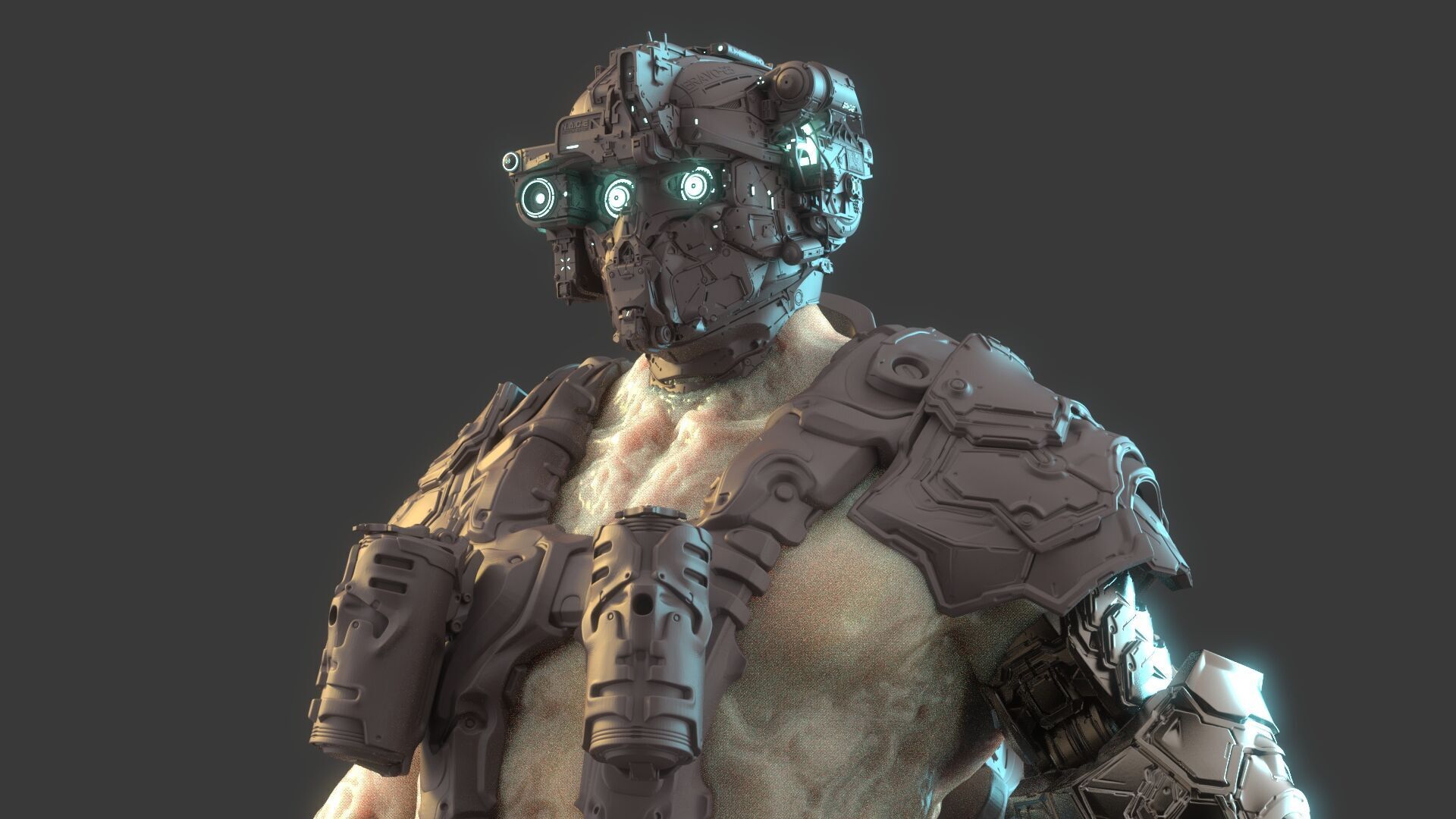 Cyborg Warrior 3D model_6