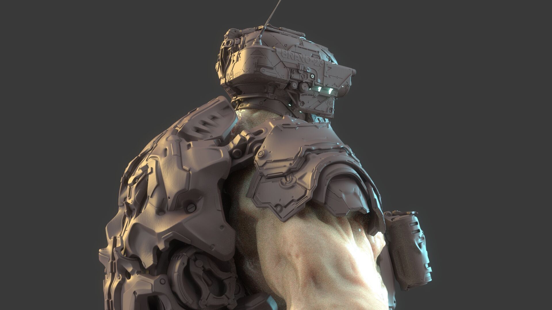 Cyborg Warrior 3D model_1