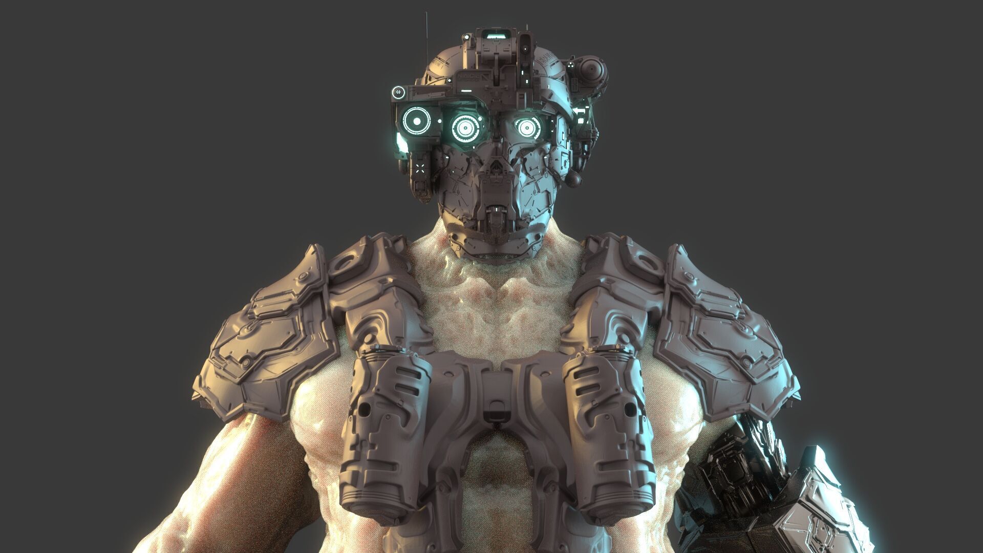 Cyborg Warrior 3D model_5