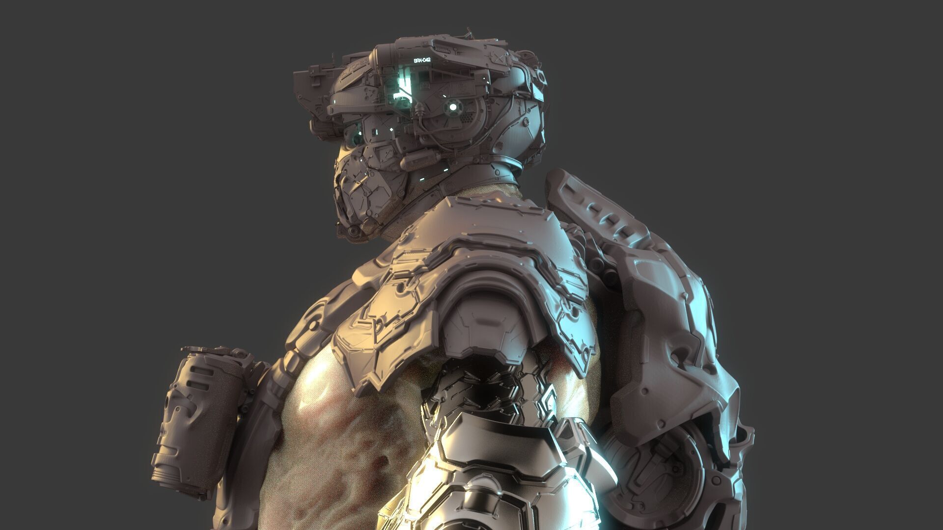 Cyborg Warrior 3D model_8