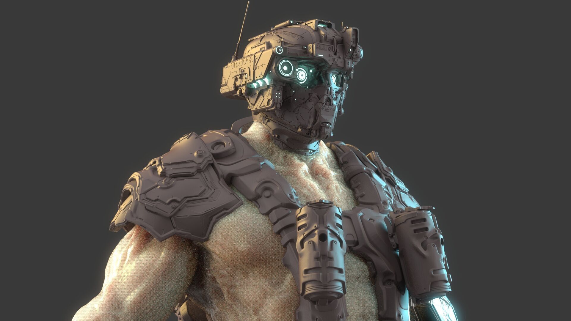 Cyborg Warrior 3D model_4