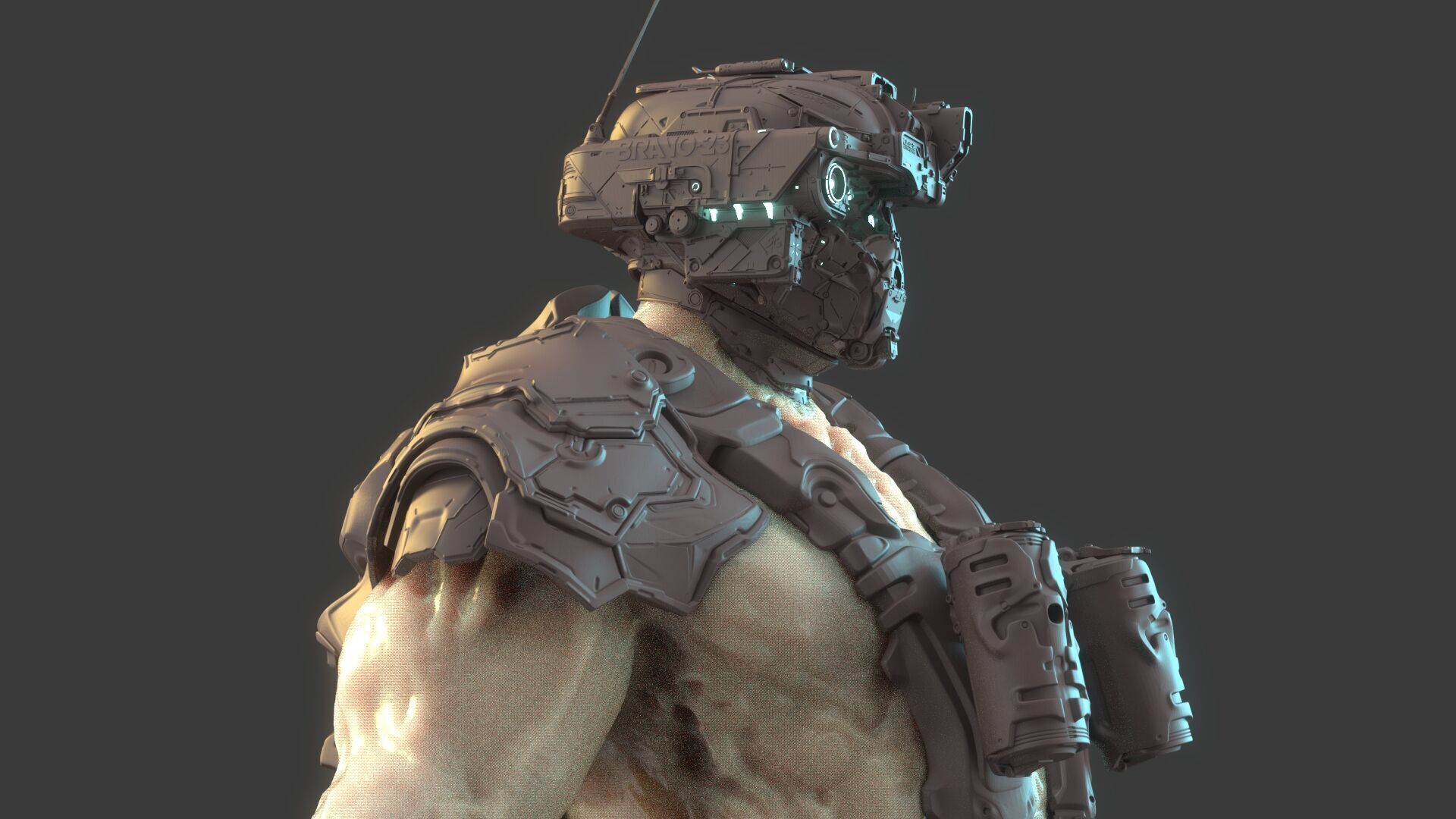 Cyborg Warrior 3D model_3