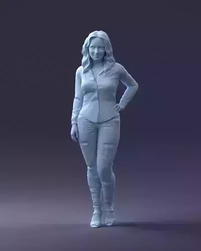 000211 Woman in Jeans and Blouse 1121 3dp