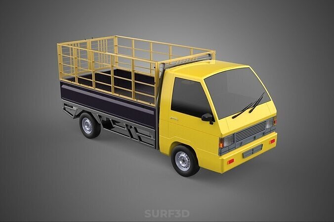 PICKUP TRUCK CAGE TRANSPORT DELIVERY CARGO LOGISTICS COMMERCIAL 3D model