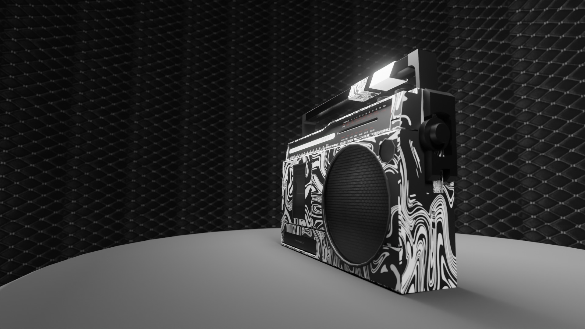 Boombox Audio Retro Rocker 2 - Custom  Low-poly 3D model_3