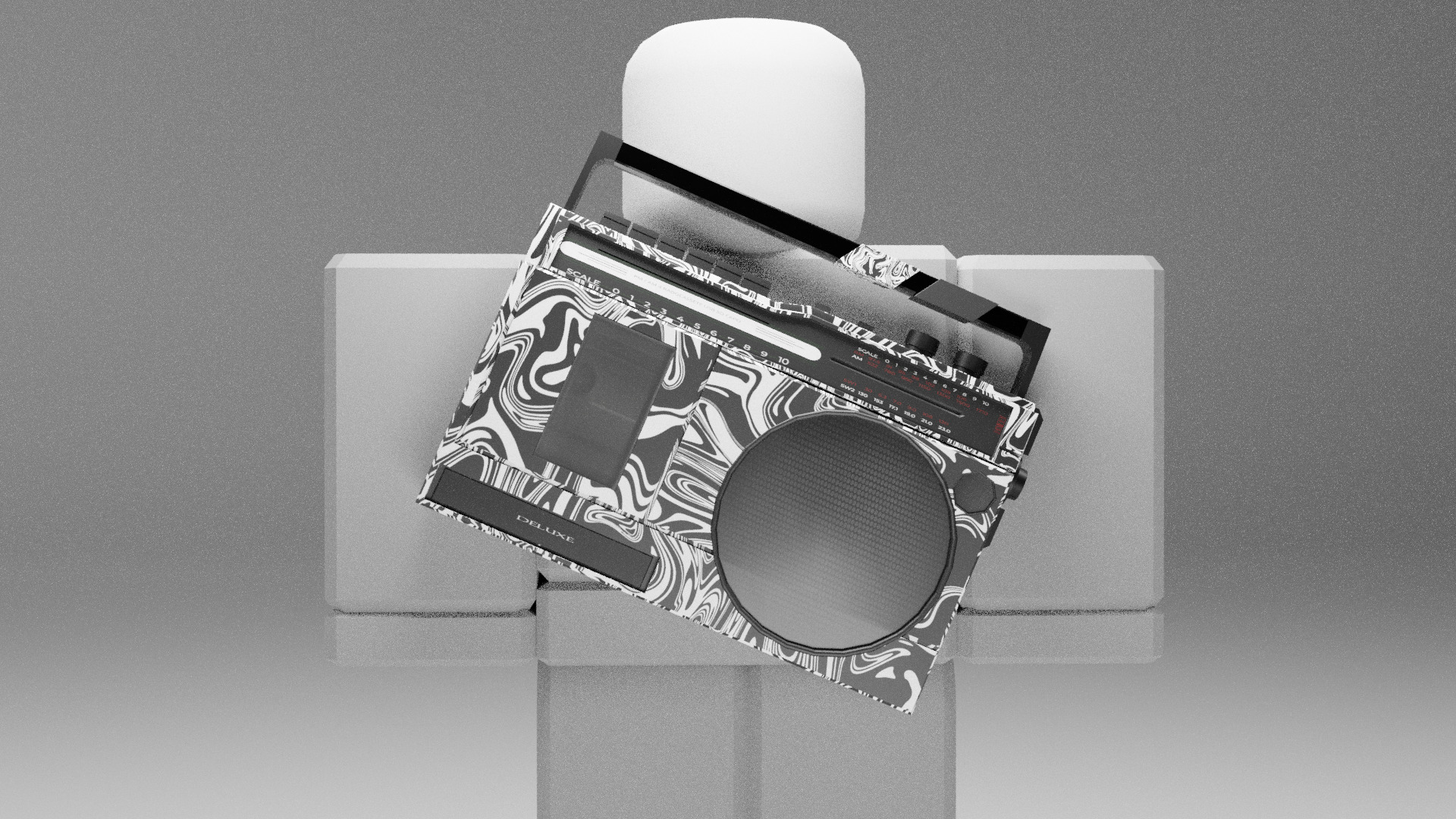 Boombox Audio Retro Rocker 2 - Custom  Low-poly 3D model_1