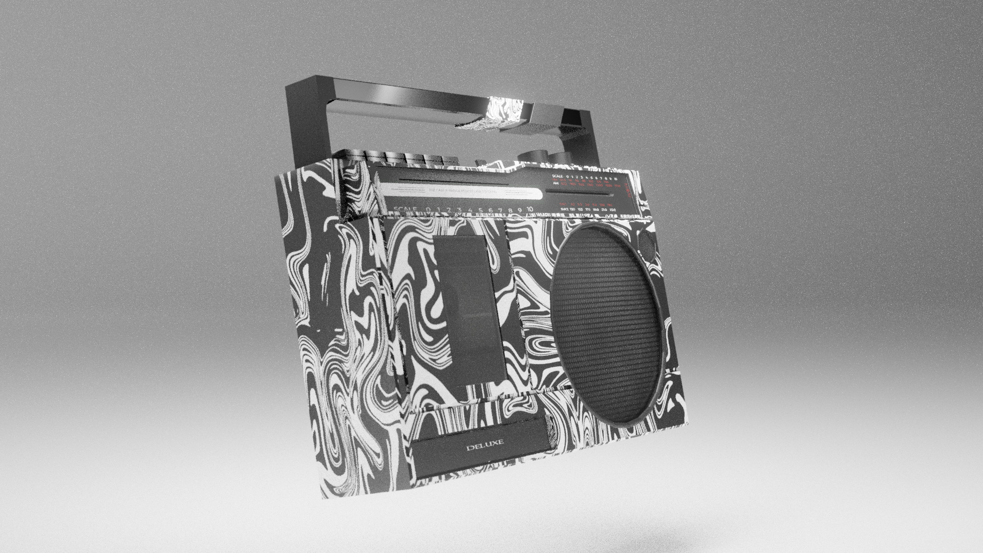 Boombox Audio Retro Rocker 2 - Custom  Low-poly 3D model_2
