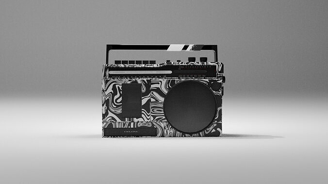 Boombox Audio Retro Rocker 2 - Custom  Low-poly 3D model